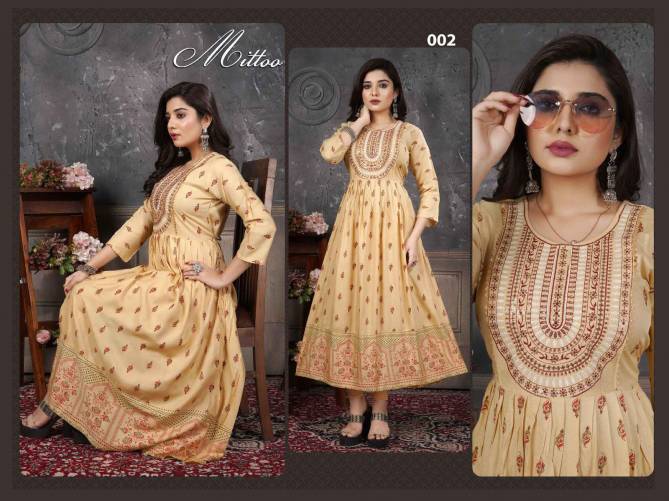 Beauty Queen Mittoo Long Anarkali Wholesale Kurti Collection